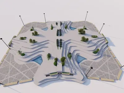 public park-Private Park Landscape Urban 3D model