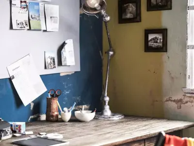 Atelier Desk Full Scene 3D model