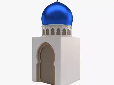 Mosque with dome 3D model