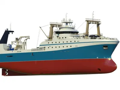 Fishing trawler 3D model