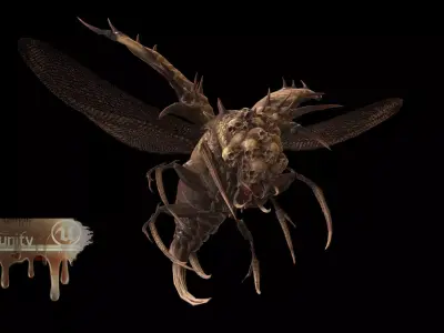 DemonBug13 bee flying Low-poly 3D model