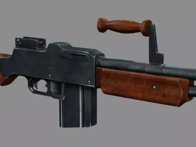 Assault Rifle L1A1 Fn Fal 3D model Low-poly 3D model purchase