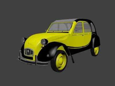Citroen 2CV Free low-poly 3D model