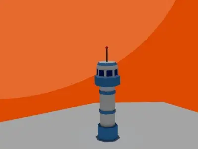 Low Poly AirPort road Low-poly 3D model