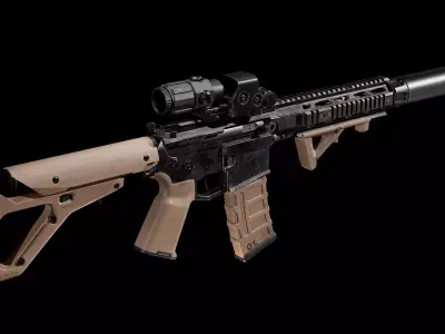 AR - 15 Low-poly 3D model