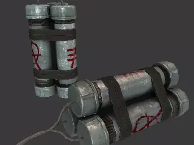 Metallic Pipe Bomb Low-poly 3D model