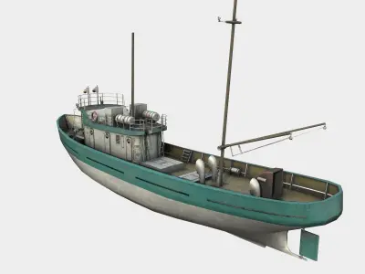 fishing boat Low-poly 3D model