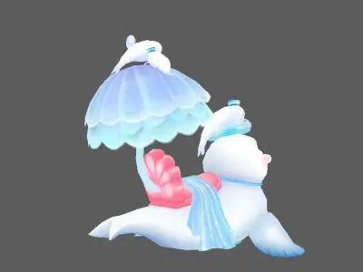 seal lowpoly Low-poly 3D model