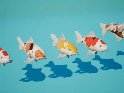 Koi Japanese carp Low-poly 3D model