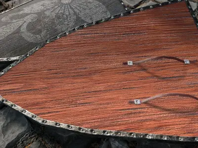 Medieval round shield with coat of arms 4 Low-poly 3D model