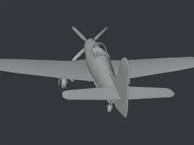 North American P- 51 Mustang WW2 Low-poly 3D model