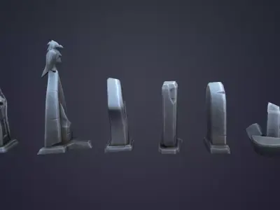 Tombstone Low-poly 3D model