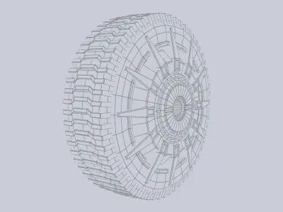 Scifi wheel Low-poly 3D model
