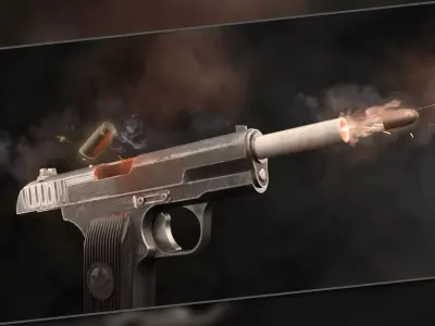 AAA Low-Poly Tokarev Pistol TT 1933 Low-poly 3D model