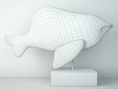 Hand-Carved Mango Wood Fish 3D model