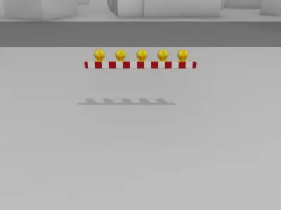 Construction Barrier 4 with warning lights 600-32 100x1600mm Low-poly 3D model