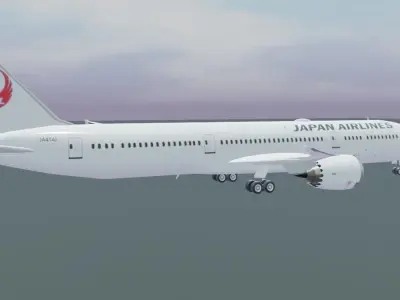 Japan Airlines Boeing 787-9 3D Model Low-poly 3D model