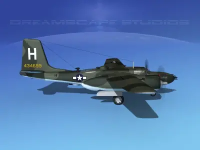 Douglas A-26B Invader V08 USAAF 3D model
