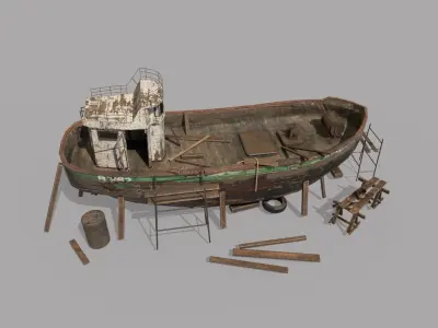 Maintenance of Fishing Boat  3D model