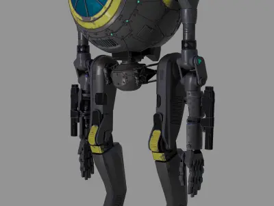 CicleHead Robot Low-poly 3D model