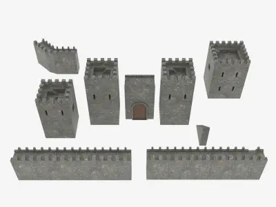 Medieval Castle Pack Low-poly 3D model