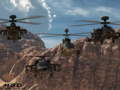 Kiowa Warrior Reconnasiance Helicopter 3D model