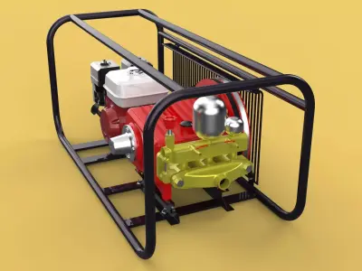 PLUNGER PUMP PETROL ENGINE SPRAYER PRESSURE WATER JET CAR WASH 3D model