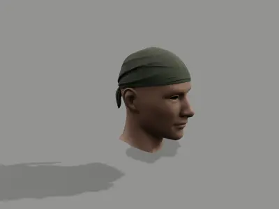 Bandana head with Low-poly 3D model