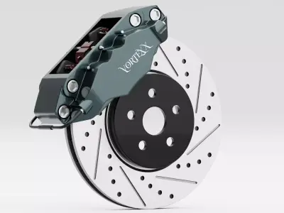 Vortex-X Brake Caliper and Brake Disc 3D model