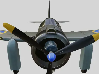 Saab 17 B - The Swedish Dive bomber - Reconnaissance 1940 Low-poly 3D model
