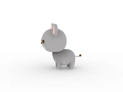 Cartoon Rat v001 character 3D model