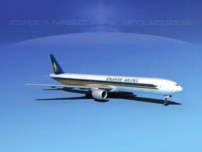 Boeing 777-300 Singapore Airlines 3D model