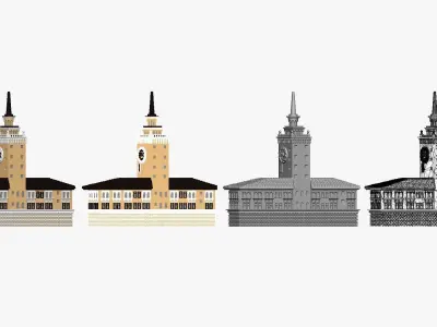 001148 clock tower station 3D model