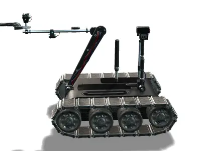 Tank Robot Low-poly 3D model