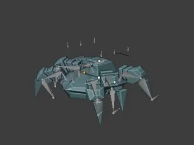 Spider bot Free low-poly 3D model