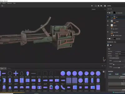 Bazrosh Rifle Scifi Game Ready Free low-poly 3D model