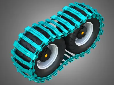 Tires with Tracks 3D model