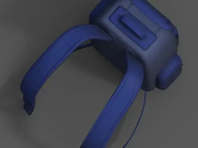 Backpack Camping Generic military Black baggage Low-poly 3D model