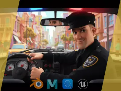 3D Law Enforcement Toon Character Police Officer Low-poly 3D model