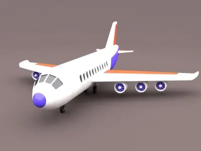 Cartoon Airplane Free 3D model