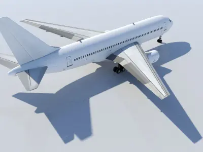 B767-200 static Model Low Poly blank Low-poly 3D model