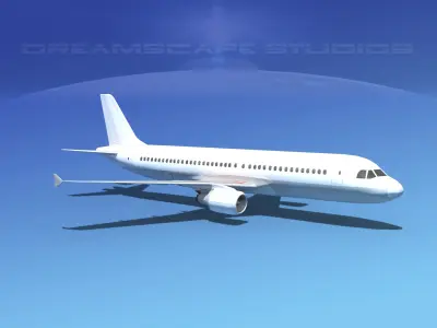  Airbus A320 LP Unmarked Low-poly 3D model