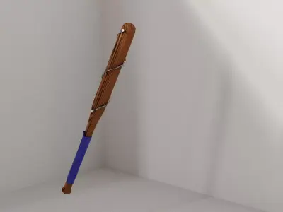 Baseball bat with barbed wire Free 3D model