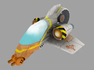 FLEET SPACE SHIPS Low-poly 3D model