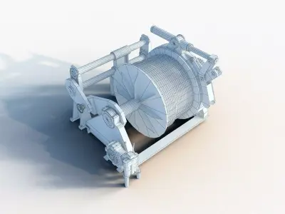 Stern Winch for Commercial Ships 3D model