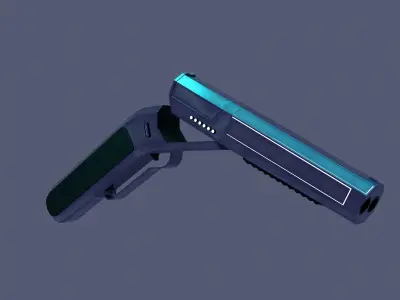 Sci-fi Double-barrel Free low-poly 3D model