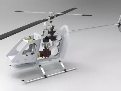 Schluter RC Helicopter Bell 222 Free 3D model