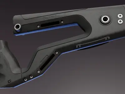 CQR Gen 2 AR Stock and Grip Low-poly 3D model