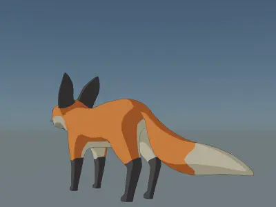 LOWPOLY FOX RIGGED MODEL Low-poly 3D model