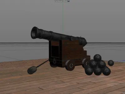 Old navy cannon Free 3D model